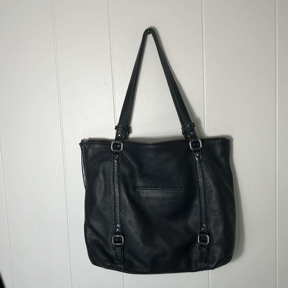 The Sak Black Pebbled Leather Boho Hobo Bag tassel should purse - Picture 6 of 8
